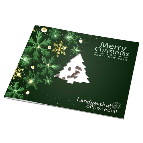 Carte avec papier de graines d'épicéa