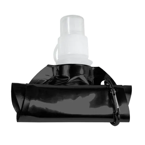Foldable PE/PET BPA free water bottle (480ml), with snap hook