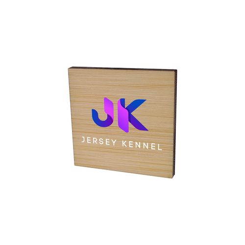 Badge Bamboo Carré 40 mm, Magnet, Impression Quadri Badge Bamboo Carré 40 mm, Magnet, Impression Quadri