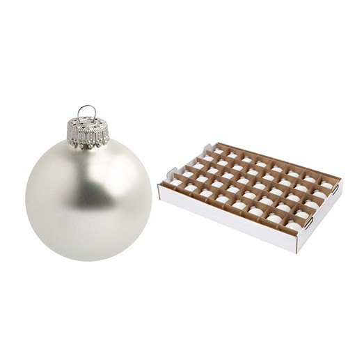 Boule de Noël 8 cm avec sérigraphie 1 couleur - sur plateau - couronne argentée - MADE IN GERMANY