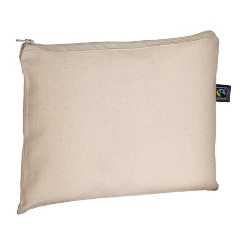 Beauty case en coton FAIRTRADE ® 180 g/m2 avec fermeture éclair