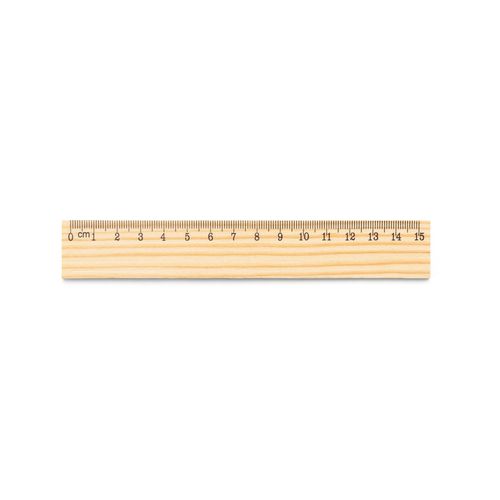 WESLEY 15. Pine wood ruler with 15 cm scale