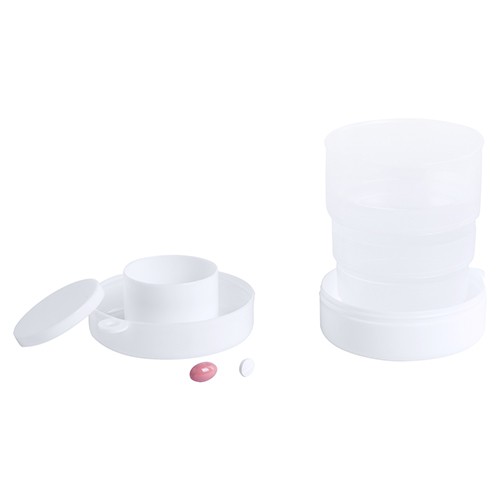 Folding tumbler with pill holder Belmullet Folding tumbler with pill holder Belmullet