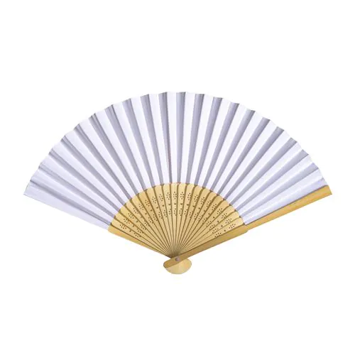Eventail en papier avec manche en bambou