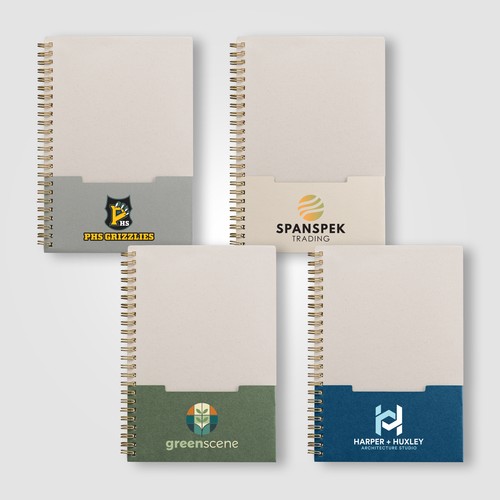 Lino FSC Paper Spiral Binding Vertical Pocket Notebook - A5 Lino FSC Paper Spiral Binding Vertical Pocket Notebook - A5