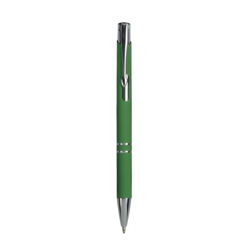 Aluminium snap pen with rubberised grip with 2 chrome trim rings Aluminium snap pen with rubberised grip with 2 chrome trim rings