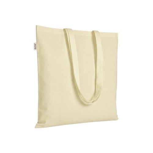 Plain-coloured shopper bag in 140 g/m2 recycled cotton. GRS certified Plain-coloured shopper bag in 140 g/m2 recycled cotton. GRS certified