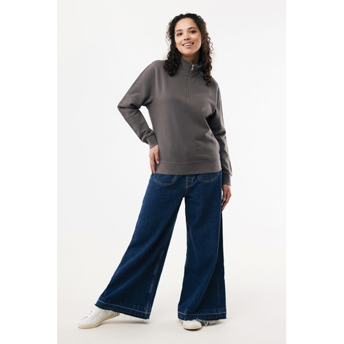 Sweater IQONIQ à col montant zippé en coton recyclé Elgon