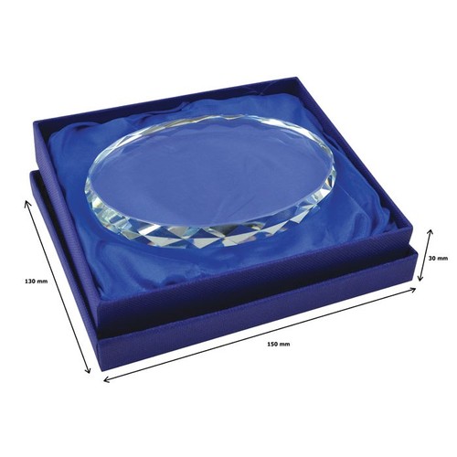 Presse-papier ovale verre 90x120x12mm