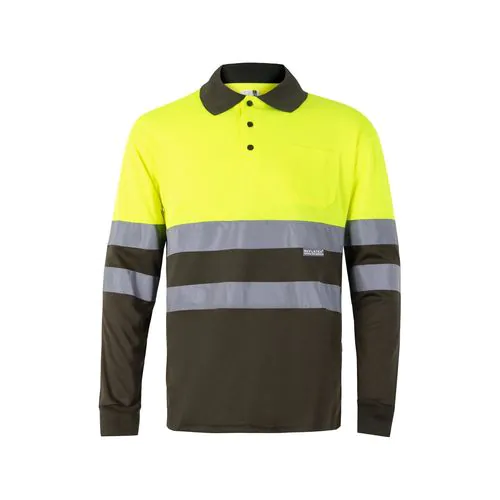 VL VULCAN. Polo bicolore (160g/m²) à manches longues, en polyester (100%) VL VULCAN. Polo bicolore (160g/m²) à manches longues, en polyester (100%)