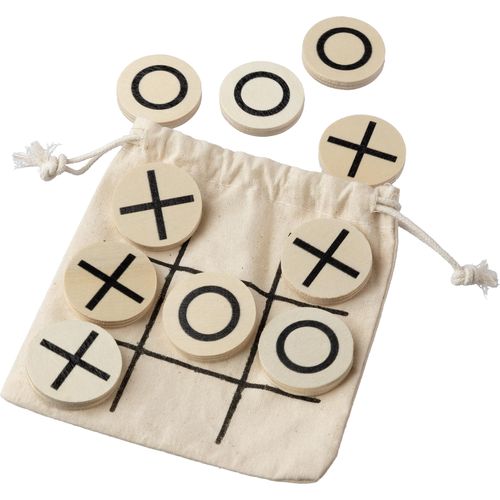 Natural wooden tic-tac-toe game Waltraud