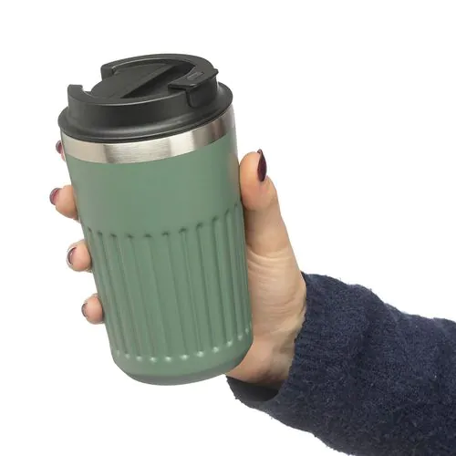 Recycled stainless steel travel mug (400 ml) Chiara Recycled stainless steel travel mug (400 ml) Chiara
