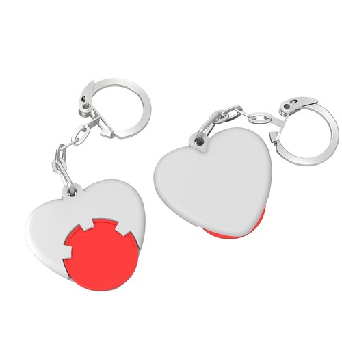 Chip holder with 1€ chip "heart"
