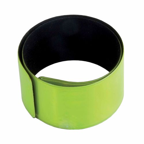 Reflective polyester and PVC slap safety bracelet with steel inner, 30 x 3 cm