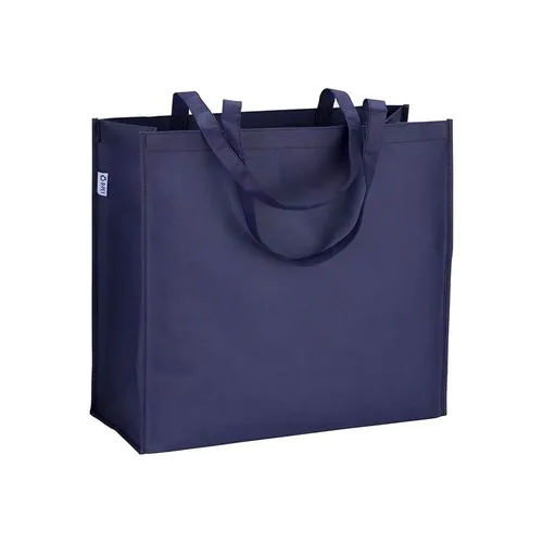 Bolsa de PET reciclado 80 g/m2, asas largas y fuelle Bolsa de PET reciclado 80 g/m2, asas largas y fuelle