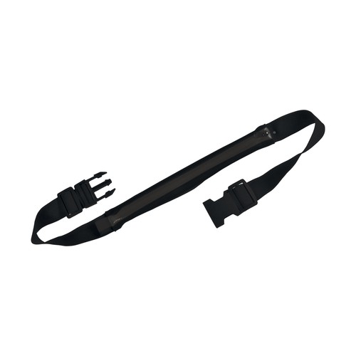 Slim, spandex 1-pocket waist bag with adjustable waist strap and clip closure Slim, spandex 1-pocket waist bag with adjustable waist strap and clip closure