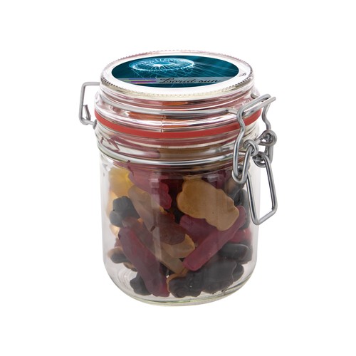 Maxi glass jar 0,4 liters, filled with candy