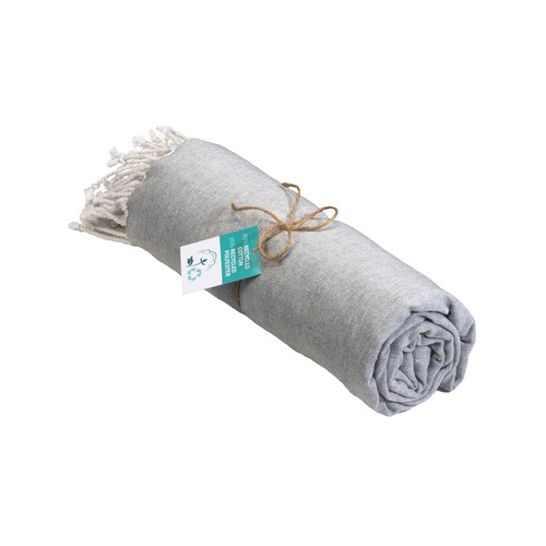 Serviette de plage / Paréo en coton recyclé de 180 gr/m2 avec frange, mesure 90x170 cm Serviette de plage / Paréo en coton recyclé de 180 gr/m2 avec frange, mesure 90x170 cm
