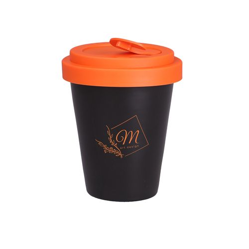 Beker Freedom Small Lock 200ml satijnzwart/oranje