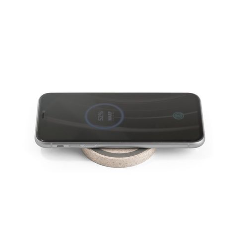 CUVIER. 5W draadloze oplader in ABS en strovezel CUVIER. 5W draadloze oplader in ABS en strovezel