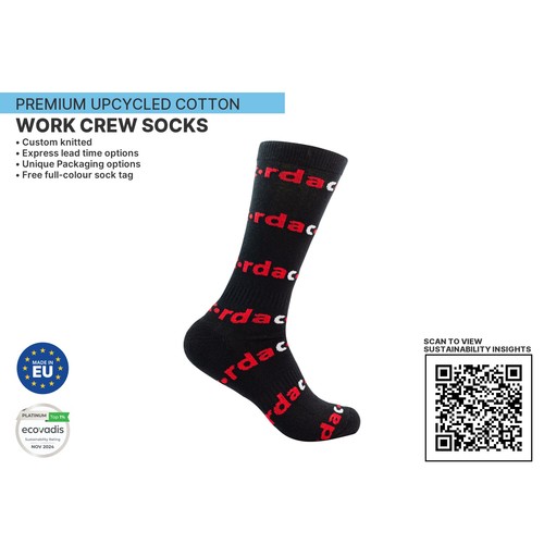 Premium UPCYCLED Work Crew Socks by KINGLY