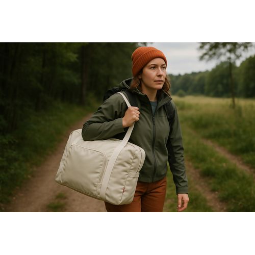 Foldable travel bag 'Tenerife', beige polycotton Foldable travel bag 'Tenerife', beige polycotton