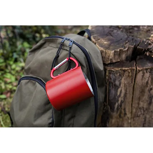 Kubek 280 ml ze stali nierdzewnej z recyklingu, z karabińczykiem | Pari