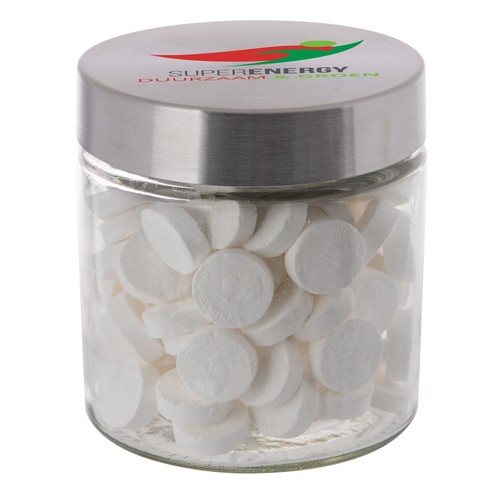 Bocal en verre de 0,9 litre, rempli de bonbons
