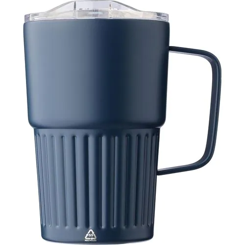 Recycled stainless steel double-walled travel mug (450 ml) Calo