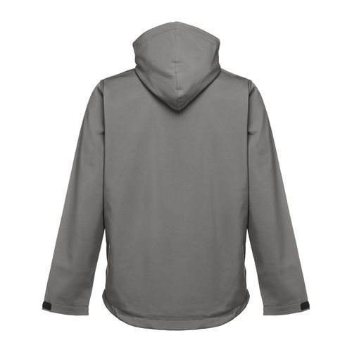 THC ZAGREB. Men's softshell jacket with detachable hood and rounded back hem THC ZAGREB. Men's softshell jacket with detachable hood and rounded back hem