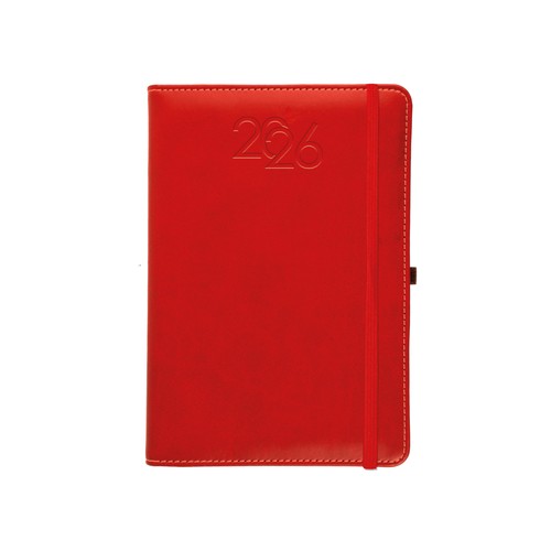 Agenda journalier 2026, couverture rigide en PU thermocollé avec piqûres sur les bords