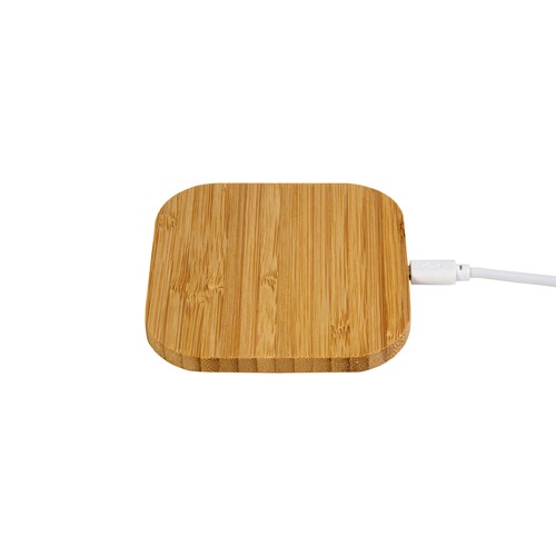 Socle de charge wireless en bambou - Input 5V/2A , Output 5V/1A , Puissance de transmissi