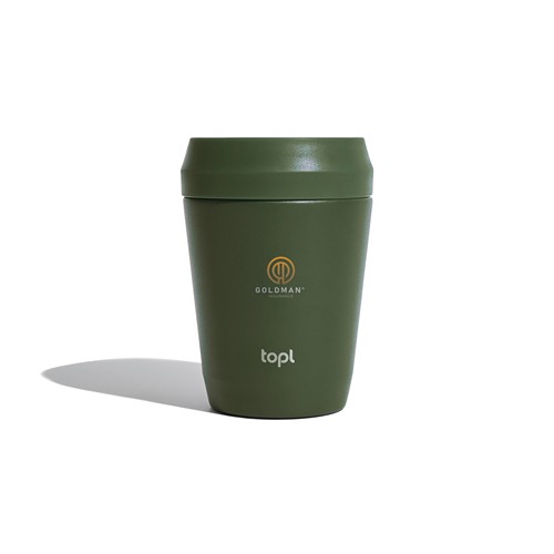 Topl Recycled Staal To Go beker gepatenteerd 360 Lid 235ml Topl Recycled Staal To Go beker gepatenteerd 360 Lid 235ml