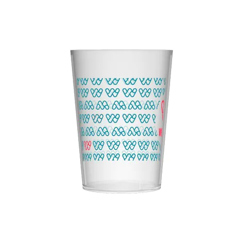 Personalised 10 cl Reusable Plastic Cup - 2 colors screen printing
