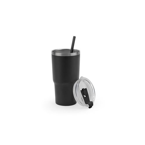 JOYNER M. Compact stainless steel travel cup (91% recycled) with vacuum insulated double wall and matt finish 600 mL