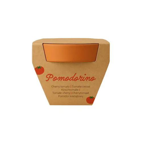 Maceta de terracota natural con turba y cápsula biodegradable con semillas Maceta de terracota natural con turba y cápsula biodegradable con semillas