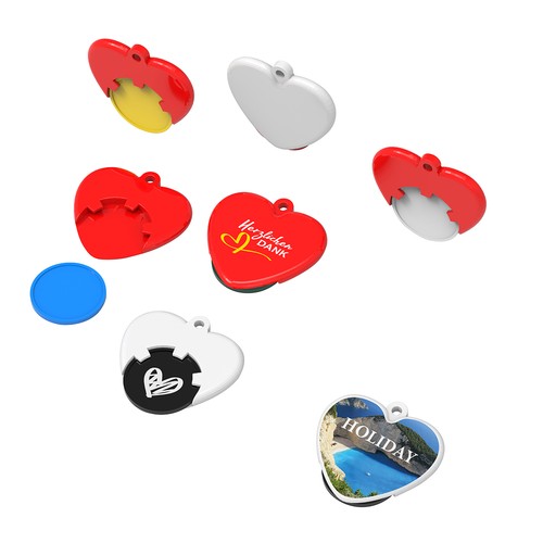 Chip holder with 1€ chip "heart" Chip holder with 1€ chip "heart"