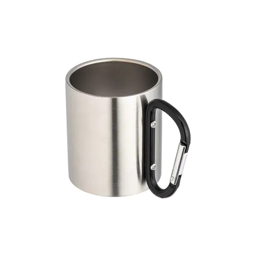 Vaso de acero con asa de mosquetón de aluminio, 200 ml Vaso de acero con asa de mosquetón de aluminio, 200 ml