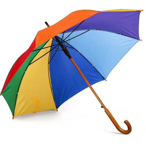 23” RAINBOW AUTOMATIC WOOD UMBRELLA IN 190T POLYESTER 23” RAINBOW AUTOMATIC WOOD UMBRELLA IN 190T POLYESTER