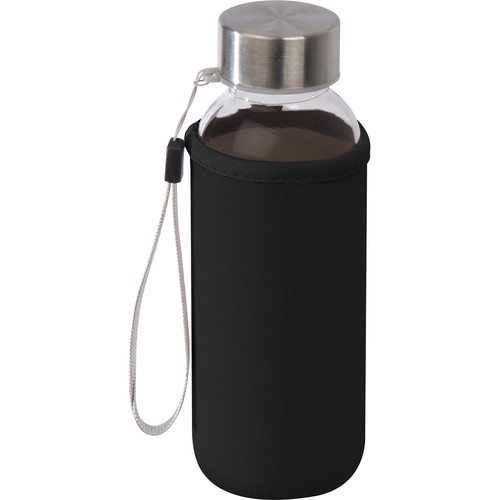 Drinkfles van glas met neopreen hoesje Drinkfles van glas met neopreen hoesje