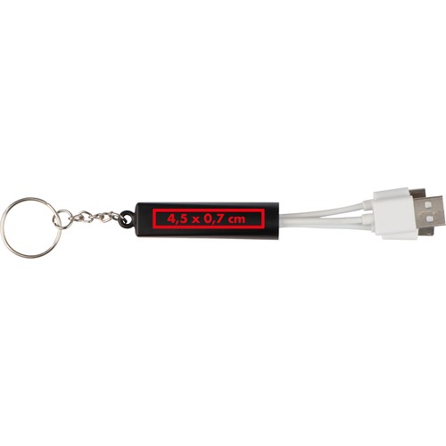 Keychain with USB charging cable