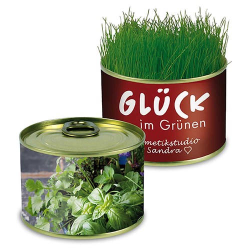 Boite de conserve Nature avec graines - Mélange d'herbes aromatiques Boite de conserve Nature avec graines - Mélange d'herbes aromatiques