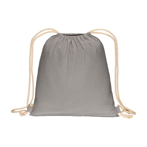 Mochila de color liso de algodón reciclado (140 g/m2). Cierre con doble cordón Mochila de color liso de algodón reciclado (140 g/m2). Cierre con doble cordón