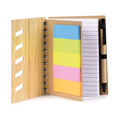 NOTEBOOK MADE OF BAMBOO, RECYCLED PAPER AND PLASTIC NOTEBOOK MADE OF BAMBOO, RECYCLED PAPER AND PLASTIC