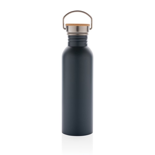 Bouteille en acier inoxydable avec couvercle en bambou Bouteille en acier inoxydable avec couvercle en bambou