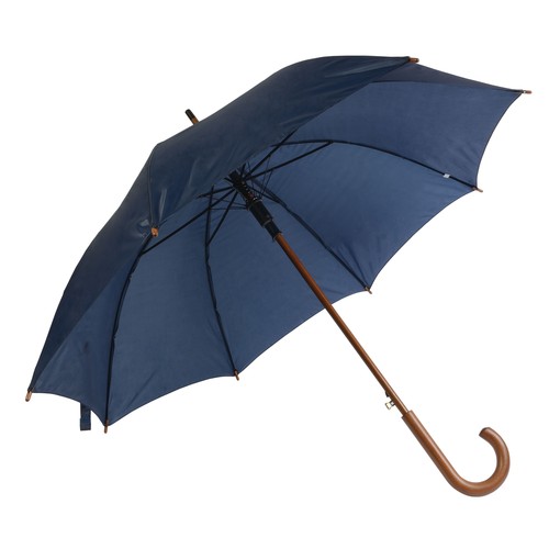 Automatic umbrella with wood shaft, ferrule and handle