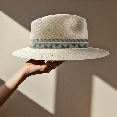 SOMBRERO SANTORINI CON CINTA SUBLIMACION