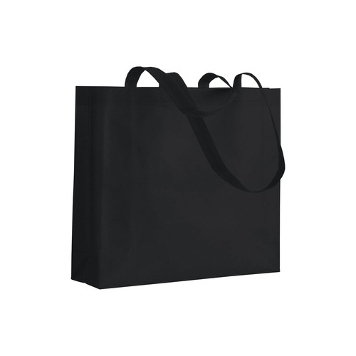 Bolsa de tejido sin tejer termosoldado, asas largas y fuelle Bolsa de tejido sin tejer termosoldado, asas largas y fuelle
