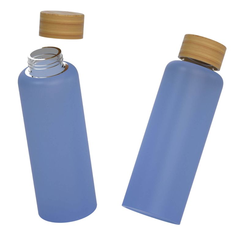 Gourde en verre opaque avec bouchon en bambou Sandy