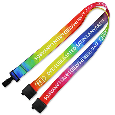 Aanpasbare satijnen lanyard - volledige kleurenprint Aanpasbare satijnen lanyard - volledige kleurenprint
